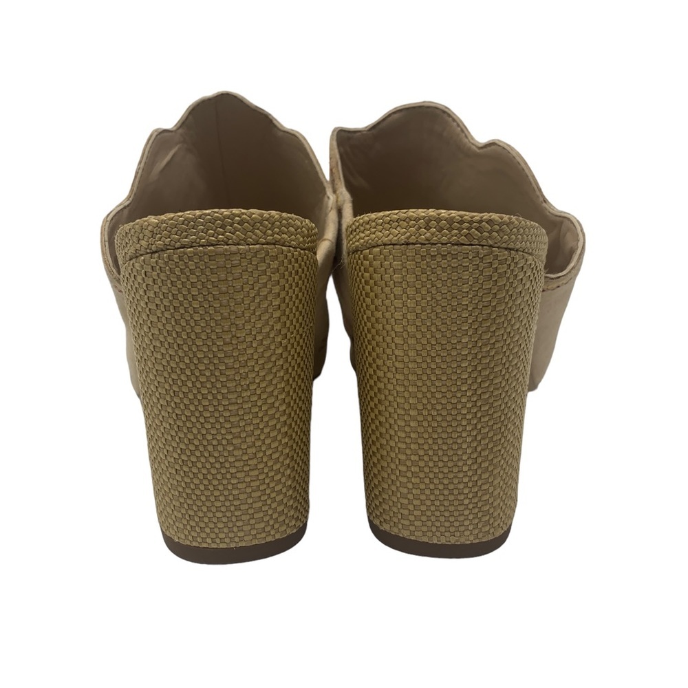 Sam Edelman Beige Boho Embroidered Floral Block Heel Mules Peep Toe “Olive” - Picture 7 of 15